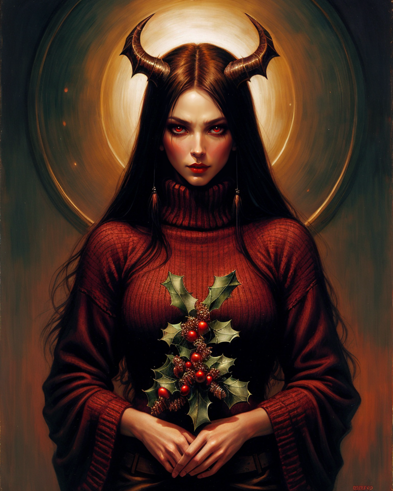 3978530574-2816015734-demon woman wearing a christmas sweater, upper body, art by gerald brom.png